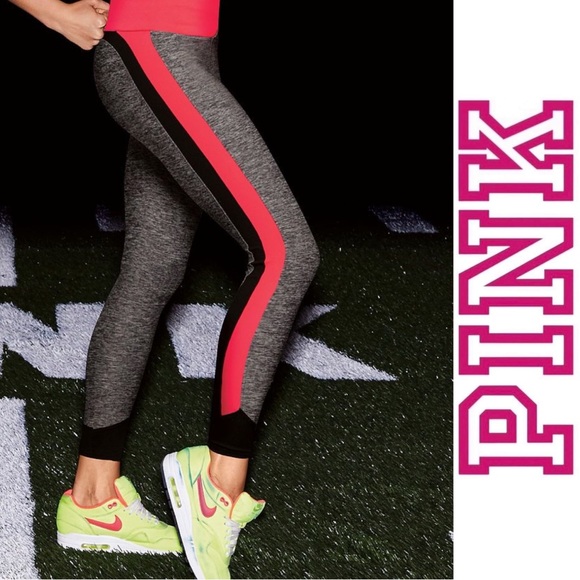 Victoria's Secret PINK | Neon Pink & Gray Ultimate Yoga Leggings | Size Medium - Picture 1 of 13